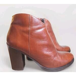 Kanna Womens Ankle Boots Sz 7 Cognac Brown Leather Fashion Booties Made In Spain